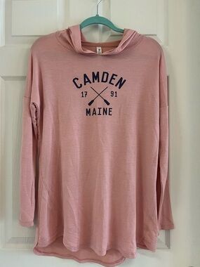Artisans Camden Maine Lightweight Hooded Long Sleeve Top Pink Size S. EUC!